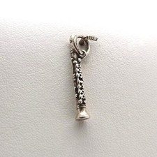 Sterling Silver 3d Clarinet Instrument Charm Pendant