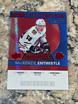 2020-21 Credentials Debut Ticket Access MacKenzie Entwistle #65 Blackhawks /199