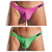 COCKSOX THONG ENHANCING POUCH PALM LEAF GREEN OR FUSCHIA