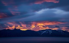 Landscape nature mountains clouds iceland nordic Custom Gaming Mat Desk