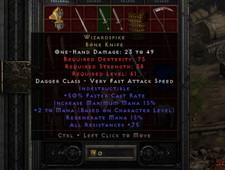 Wizardspike Bone Knife / Diablo 2 Resurrected / PC / Non-Ladder SC