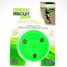 Green Biscuit Original Puck, Street Hockey Puck, Stick Handling Puck