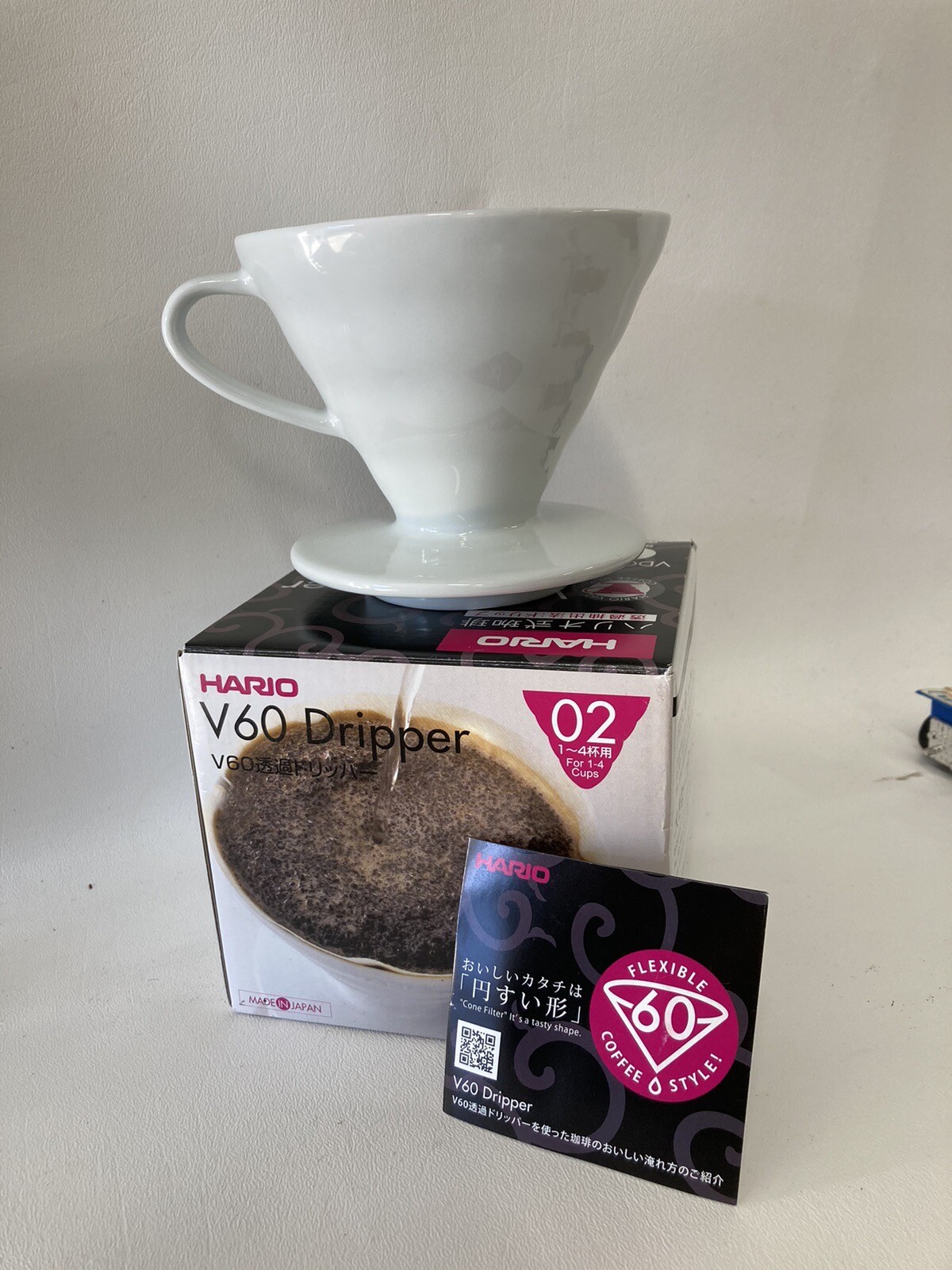 Hario V60 Ceramic Coffee Dripper Pour Over Cone Coffee Maker Size 02