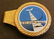 S 3A Sperry Univac Money Clip Vintage Gold Tone Promotional Costume Jewelry Clip