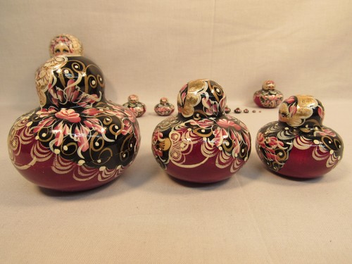 15 Piece Matryoshka Nesting Doll Set Hand Made Painted Russia 4 1/4" Red Gold - Picture 14 of 18