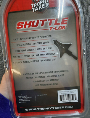Trophy Taker - Shuttle T-Lok Broadheads - 3 Pk - 100 Grain