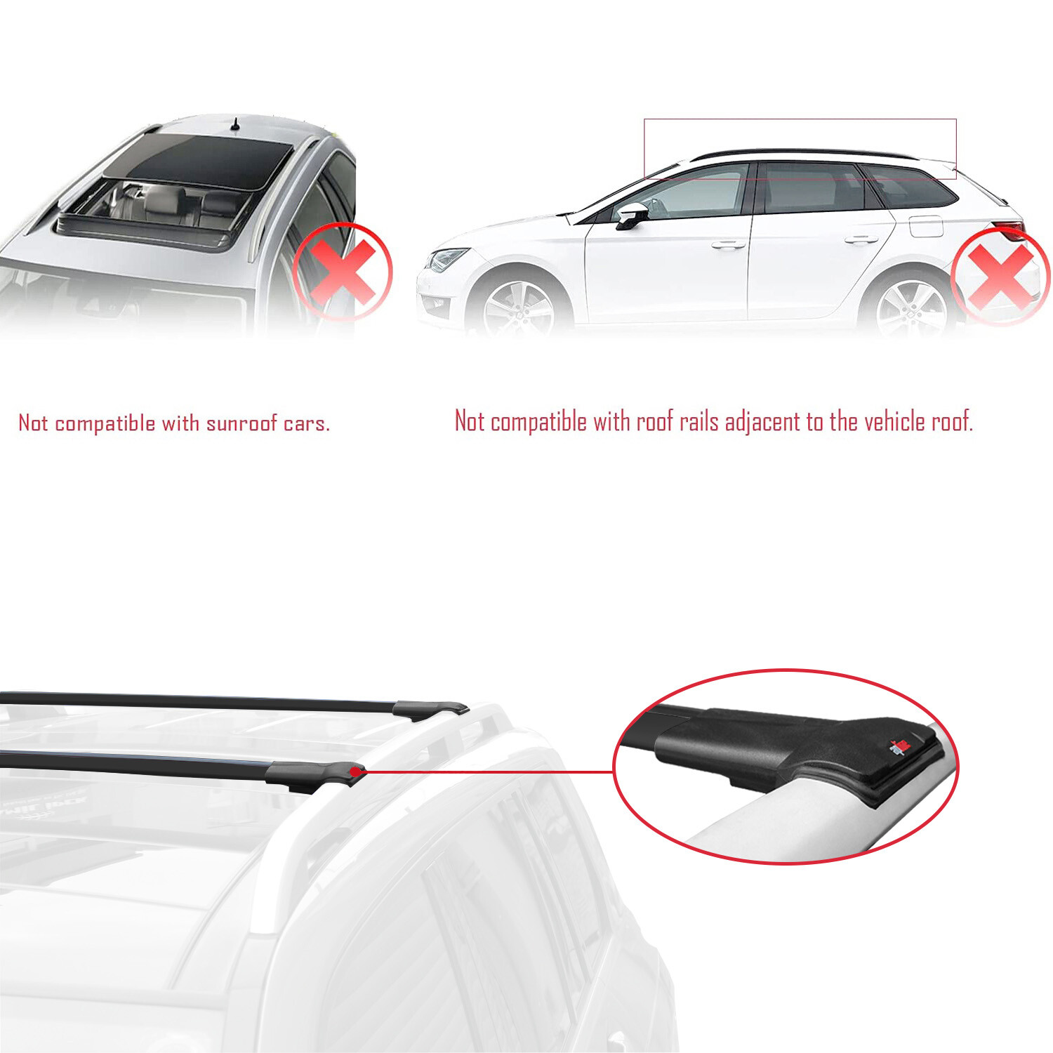 Barres de toit aluminium Peugeot 306 Estate 1997 1998 1999 2000 2001 galerie