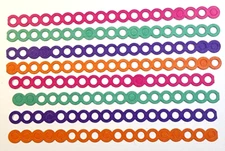 Circle Pattern Multi-Colors Center Dots Pop Out 8 pc 6" x 3/8" Cardstock Sticker