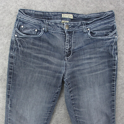 Earl Jean レディース
ブラウン レザー ライダースジャケット Earl Jean Women's Size 16 Jeans Bling Pocket Rhinestone