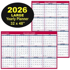 At-A-Glance PM326-28 2026 Yearly Planner, Large Dry Erase Wall Calendar 32 x 48"