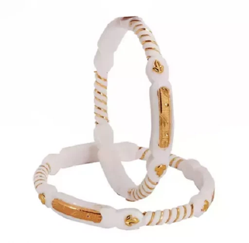 Indian Women s Shakha Pola Gold plated Fancy Festival Wear Bangles Set of 4