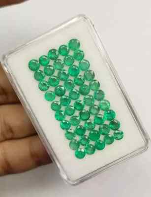 #ad #ad Colombia Green Emerald 7 MM Round 10 Pcs Lot Natural Certified Loose Gemstone $30.09