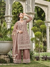 Brown Designer Wedding Salwar Kameez Bollywood Pakistani Indian Kurti Palazzo