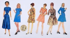 6-Retro-Fashion-Ladies-Fussy Cut-Journal-Linen Cardstock-Label-Stickers