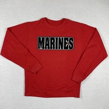 Marine Sweatshirt Mens Small Red Crew Pullover United States Marine Corps USMC