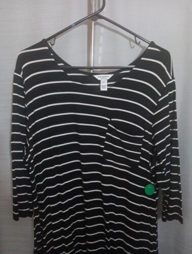 Arizona Women 3/4 Sleeve Casual Dress Plus Size 2XL Stripes - Picture 2 of 3