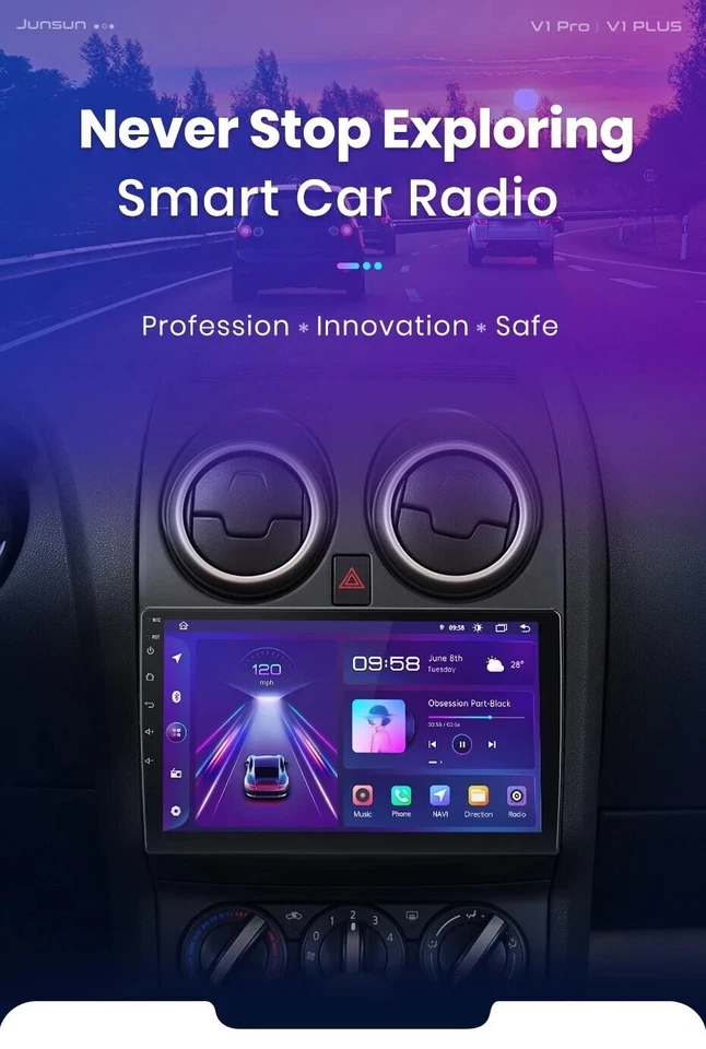 Autoradio Nissan Qashqai J10 2006-2013 2G+32GB CarPlay-AndroidAuto Wireless BT. - Immagine 2 di 4