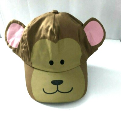 Youth Monkey Baseball Hat/Cap Tan with Pink Ears 21'' diam