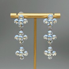 Kleeblatt Ohrringe mit Smaragd Swarovski Kristall  Baumeln Ohrringe Hochzeit