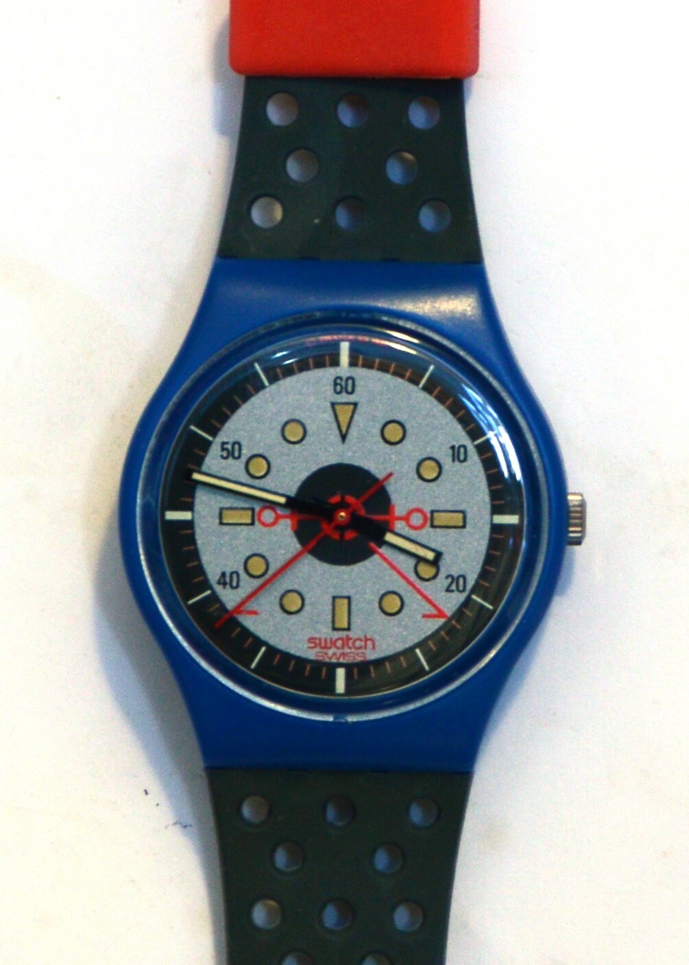 Swatch GS 103 Black Slash montre suisse 1987 1988 neuve d'origine