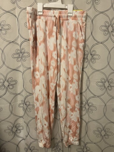 Girls Pink/white Tie-Dye Pants With Drawstring Size CL (14)-all In Motion