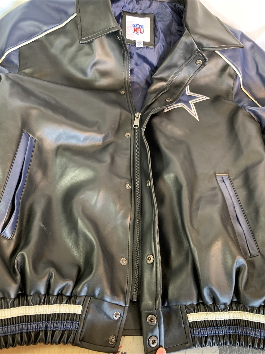 Large Dallas Cowboys Official NFL Bomber Jacket - Polyvinyl Large Dallas Cowboys Official NFL Bomber Jacket - Polyvinyl