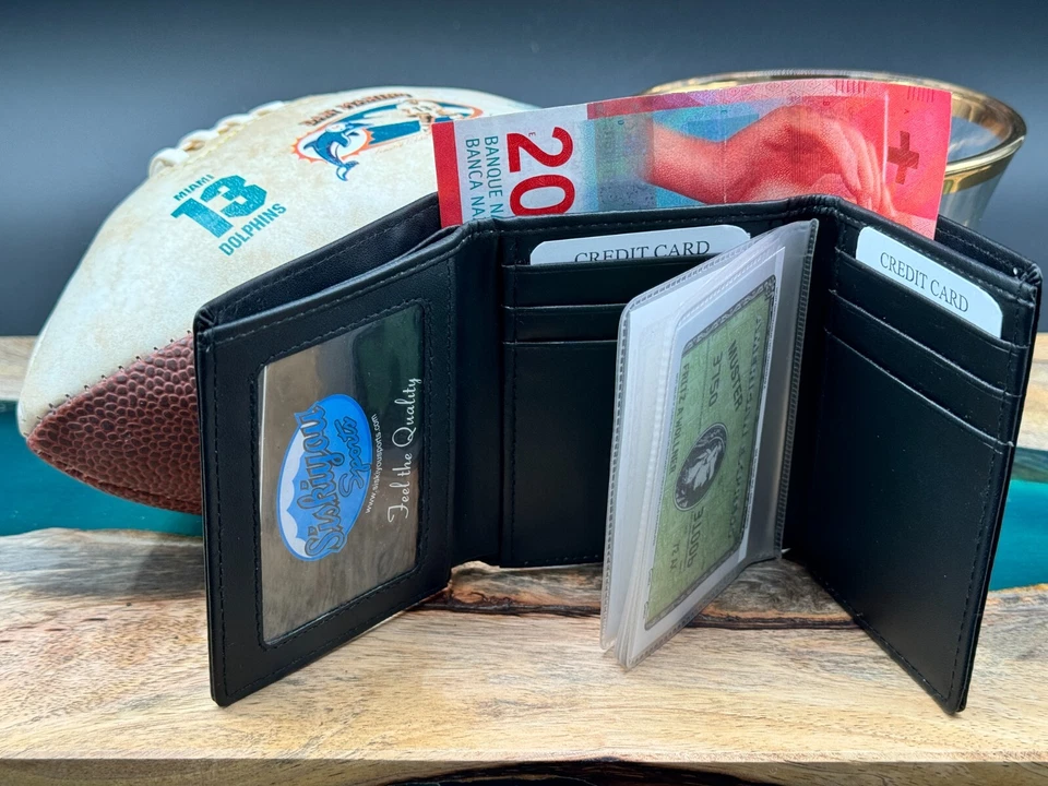 NFL Cartera Triple Cuero Foto 2 de 4