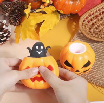 Halloween Pumpkin Glitter Spooky Unstress Venting Balls Kids Toys Gift Squishy