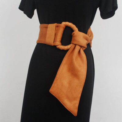 Kunstwildleder Damen Breiter Gürtel Korsett für Kleid Mantel Retro Hemd Obi Bund