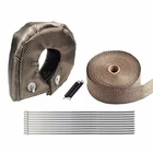 T3 Titanium Turbo Heat Shield Blanket Cover + 2" 50FT Exhaust Header Wrap Tape