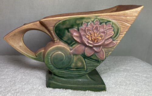 Vintage- Roseville 176-6 Water Lily Cornucopia Planter Vase - Picture 3 of 15