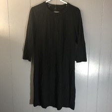 Talbots Womens Dress 8 Black Midi Modest 3/4 Sleeve Pleated Evening Occasion