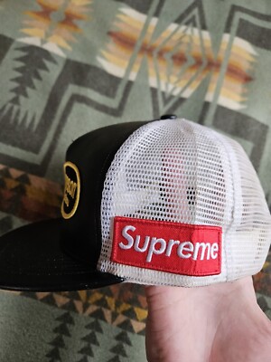 Supreme Vanson 5 Panel Cowhide Leather Snapback Cap Mesh Supreme Vanson 5 Panel Cowhide Leather Snapback Cap Mesh