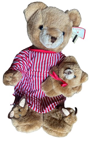 "Felpa de peluche musical Schmid Gordon Fraser 1984 con zapatillas 17"" vintage"