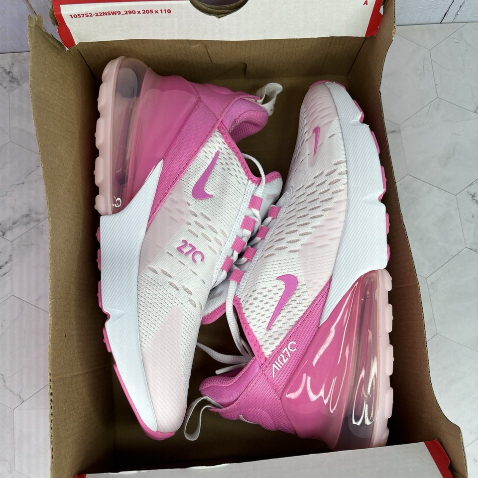 Nike Air Max 270 GS Pink White Sz 5y/Womens 6.5 Shoes New FZ4116 100