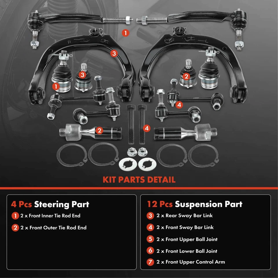 Barra estabilizadora de rótula de brazo de control 14x extremo de varilla de amarre para Chevy GMC Envoy Foto 3 de 4