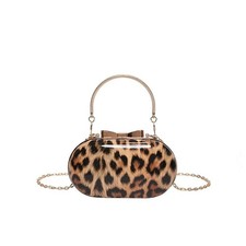 Small Leopard Print Clutch Evening Tote Bag Top Handle Cheetah Print Satchel ...