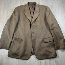 Gente & Moda Blend Blazer Jacket,Brown, Herringbone Wool Blend EU 52, UK L to XL