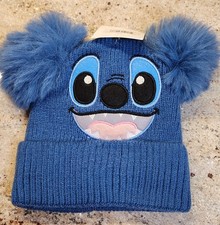 Kids Monster Face Pom Stocking Cap Warm Fleece Lined Winter Hat-Blue-NWT