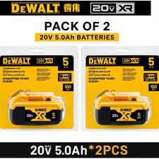 2 X PCS-DeWalt 5ah Battery Pack DCB205 20v XR Li-Ion 5.0ah Battery Pack Genuine