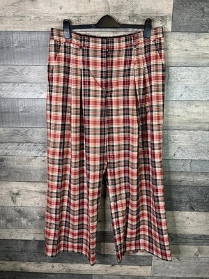 Maeve Anthropologie The Avery Sparkle Plissee Hose Gr. XL Petite Red Black