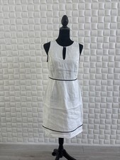 J. Crew  Size 6 Sleeveless Dress 100% Linen Ivory and Black