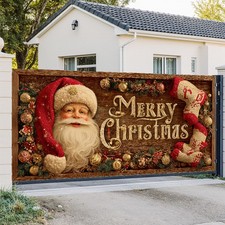 Kind Santa Claus Garage Door Cover Banner Party Holiday Background