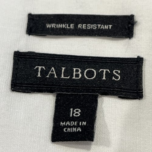 Blusa Talbots Mujer 18 Blanca Sin Mangas Resistente a las Arrugas Clásica Preppy Oficina - Imagen 4 de 5