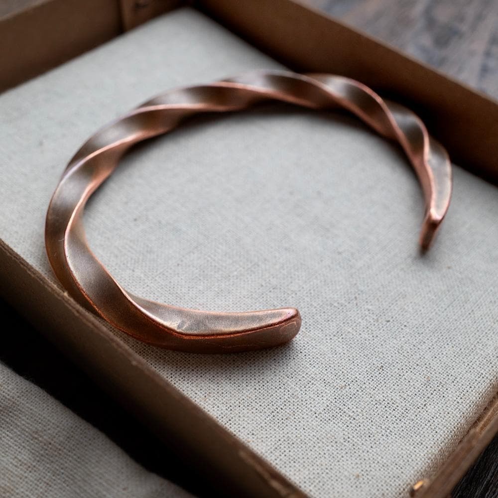 RRL Double RL Solid Copper Twist Bangle Bracelet … - image 5