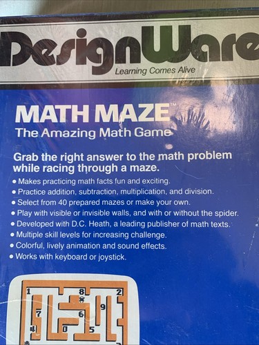 Math Maze Educational Math Game Commodore 64 Design Ware New Sealed FREE SHIP - Picture 3 of 7