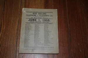 1905 New England Telephone & Telegraph Directory Boston South Central Section