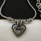 Vintage Brighton Shot Thru The Heart Pendant Necklace Silver Plated - Retired — photo 7