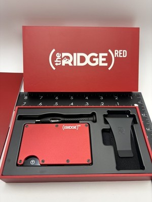 Ridge Wallet (RED) Slim RFID Blocking Wallet NEW IN BOX