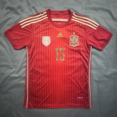 Adidas Spain National Team 2010 Home Jersey FIFA World Cup Ramos #15 Champions